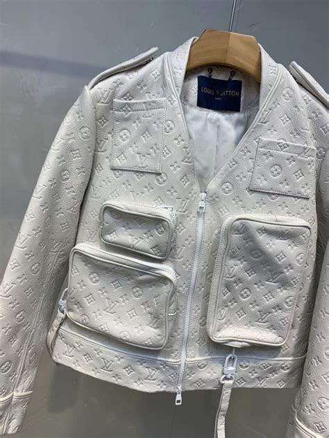 louis vuitton white leather jacket